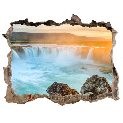3d-s lyukat fali matrica Vízesés a lenyugvó napban