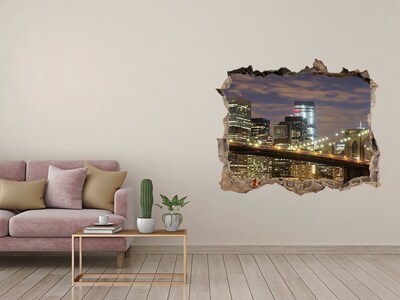 3d-s lyukat fali matrica Kilátás a Brooklyn hídra éjszaka
