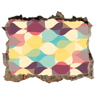 3d-s lyukat fali matrica Színes hullámok a falon