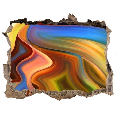 3d-s lyuk vizuális effektusok matrica Egy színes tájkép egy lyukban a falban