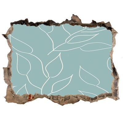 3d-s lyuk vizuális effektusok matrica Zöld fal növényi mintával