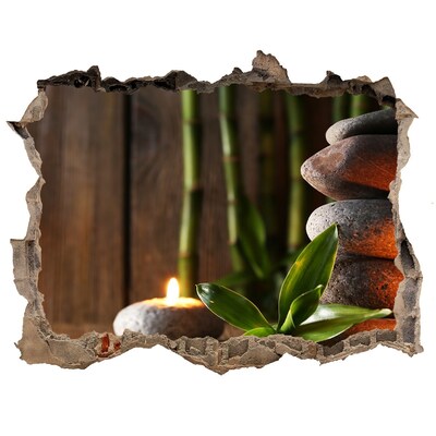 3d-s lyuk vizuális effektusok matrica Stones zen bambusz