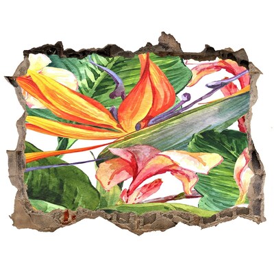 3d-s lyuk vizuális effektusok matrica Trópusi paradicsom a fal mögött