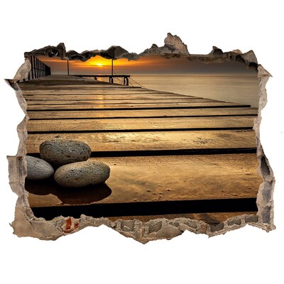 3d-s lyuk vizuális effektusok matrica Naplemente a móló felett