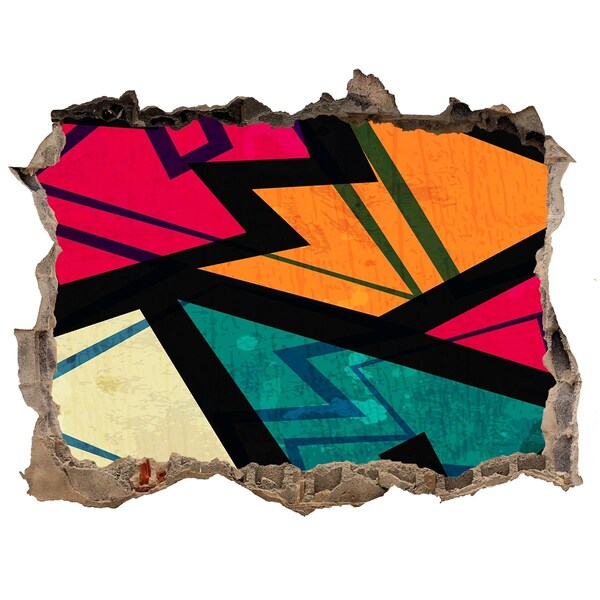 3d-s lyuk vizuális effektusok matrica Egy színes falfestmény egy lyukban a falban