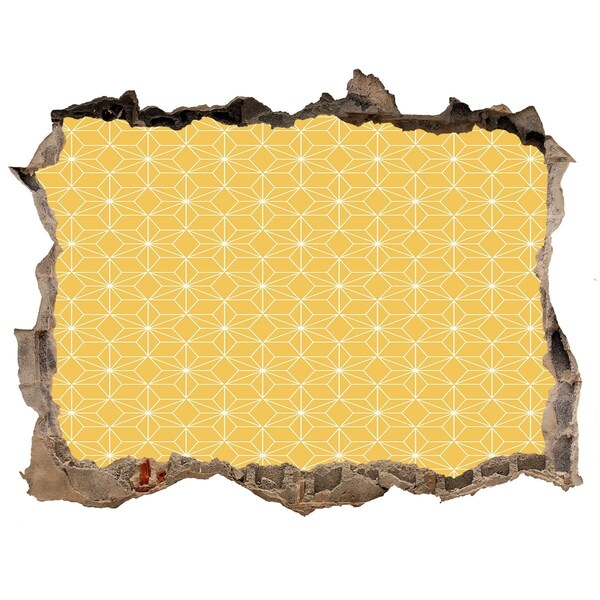 3d-s lyuk vizuális effektusok matrica Arany geometria beton alapon