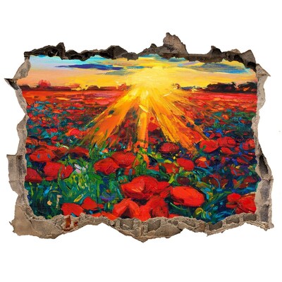 3d-s lyuk vizuális effektusok matrica Virágos rét a napsütésben