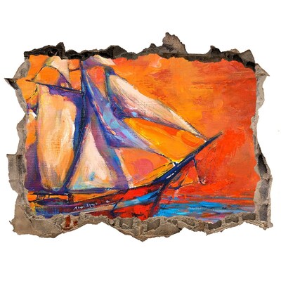 3d-s lyuk vizuális effektusok matrica Naplemente a tengeren