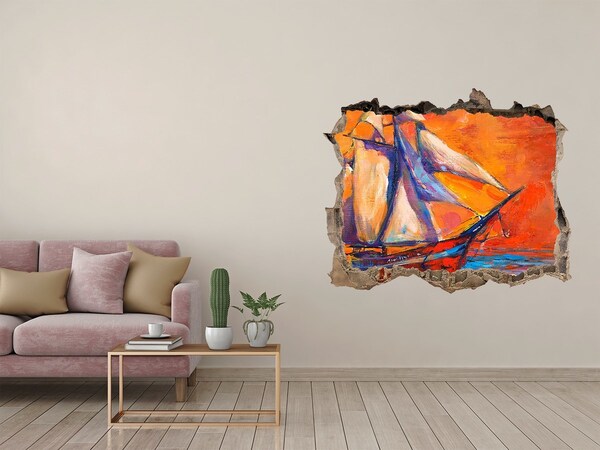 3d-s lyuk vizuális effektusok matrica Naplemente a tengeren