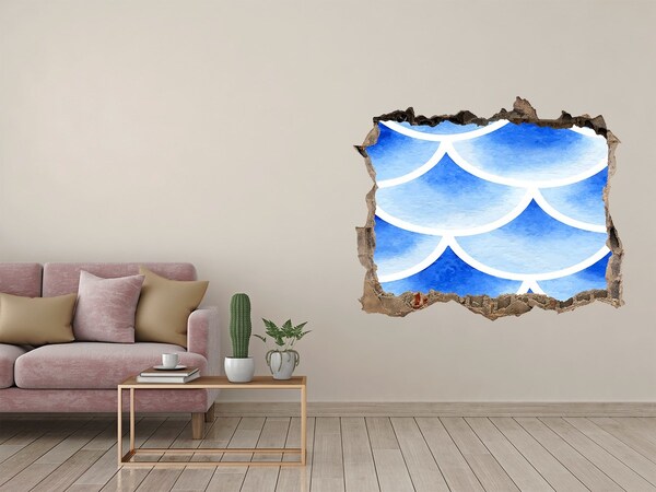 3d-s lyuk vizuális effektusok matrica Víz árad a falban lévő lyukban