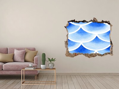 3d-s lyuk vizuális effektusok matrica Víz árad a falban lévő lyukban