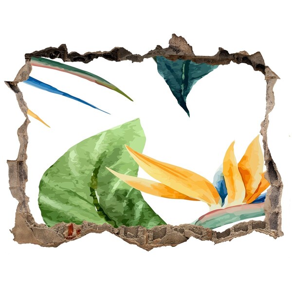 3d-s lyuk vizuális effektusok matrica Trópusi paradicsom a fal mögött