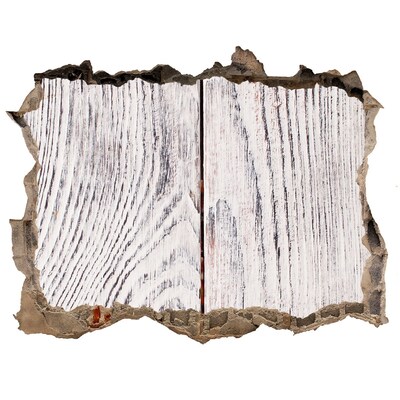 3d-s lyuk vizuális effektusok matrica Fa deszka egy sérült falban