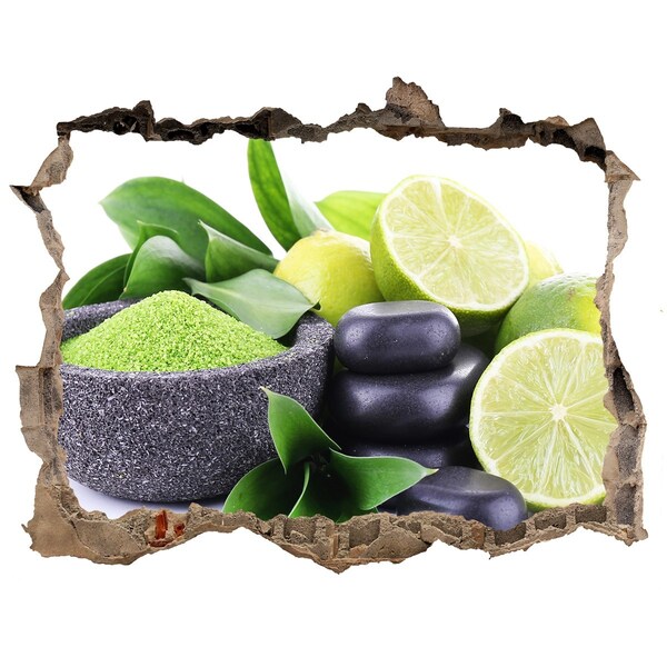 3d-s lyuk vizuális effektusok matrica Friss citrusfélék és fűszernövények