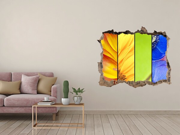 3d-s lyuk vizuális effektusok matrica A virágvilág a fal mögött