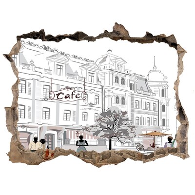 3d-s lyuk vizuális effektusok matrica Európai stílusú kávézó