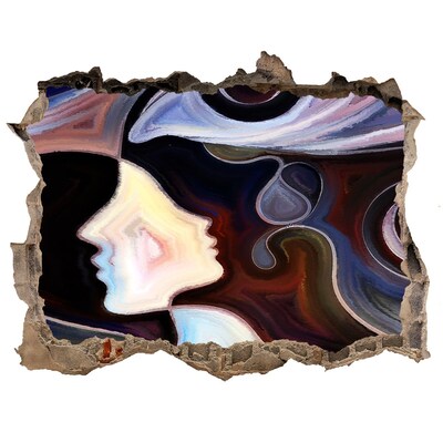 3d-s lyuk vizuális effektusok matrica Arcok a színek káoszában