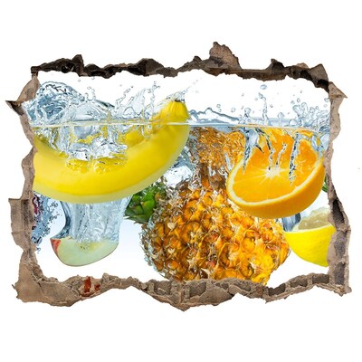 3d-s lyuk vizuális effektusok matrica Gyümölcsös vízesés betonban