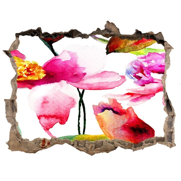 3d-s lyuk vizuális effektusok matrica Virágoskert a fal mögött