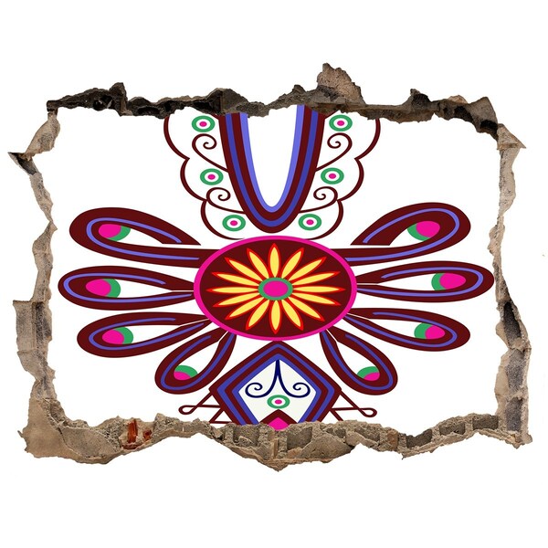 3d-s lyuk vizuális effektusok matrica Színes etnikai minta