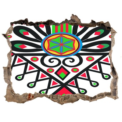 3d-s lyuk vizuális effektusok matrica Színes népi minta