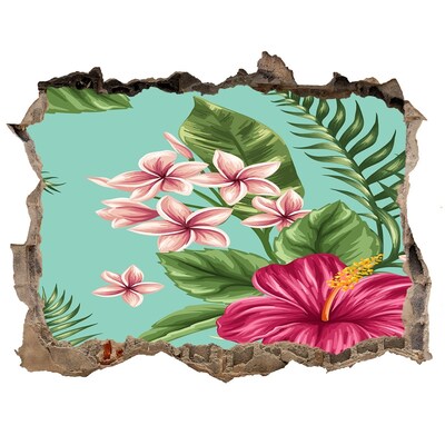 3d-s lyuk vizuális effektusok matrica Hawaii virágok