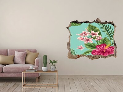 3d-s lyuk vizuális effektusok matrica Hawaii virágok