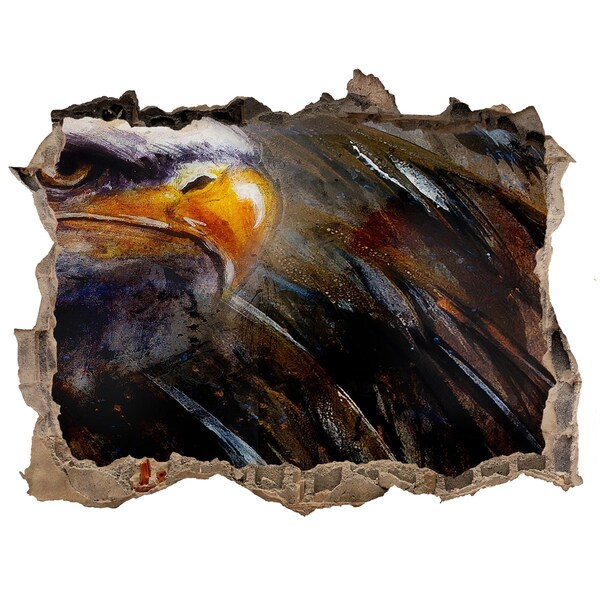 3d-s lyuk vizuális effektusok matrica Sas egy romos falban