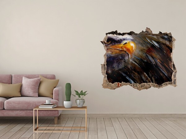 3d-s lyuk vizuális effektusok matrica Sas egy romos falban