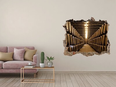 3d-s lyuk vizuális effektusok matrica Egy borászat belseje hordókkal