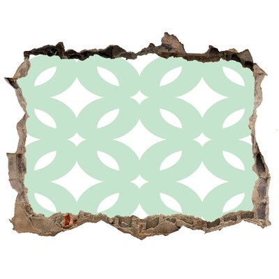 3d-s lyuk vizuális effektusok matrica Zöld mozaik a falon