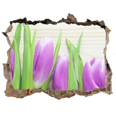 3d-s lyuk vizuális effektusok matrica Lila tulipánok