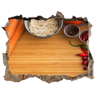 3d-s lyuk vizuális effektusok matrica Konyha nézet a fal mögül