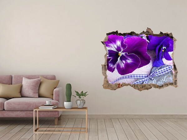 3d-s lyuk vizuális effektusok matrica Lila árvácskák