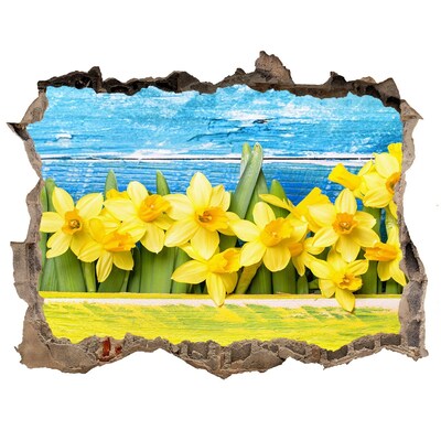 3d-s lyuk vizuális effektusok matrica Virágparadicsom a fal mögött