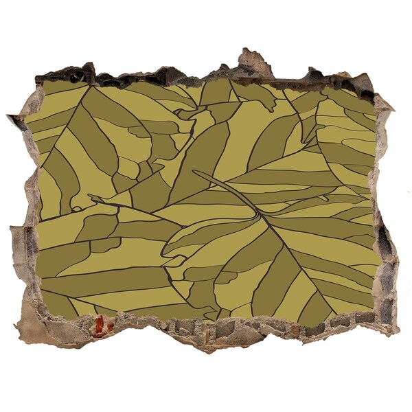 3d-s lyuk vizuális effektusok matrica Levelek a betonban