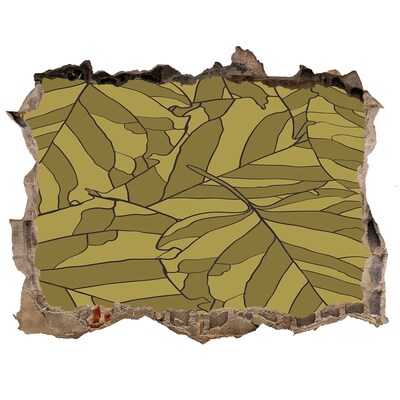 3d-s lyuk vizuális effektusok matrica Levelek a betonban