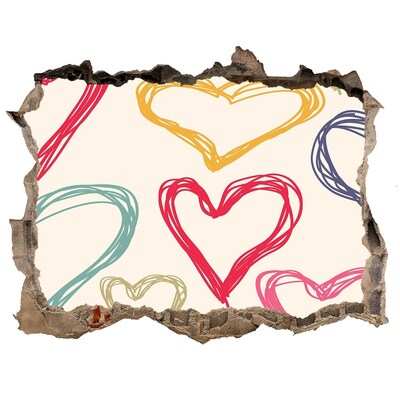 3d-s lyuk vizuális effektusok matrica Szív a falon