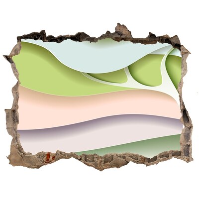 3d-s lyuk vizuális effektusok matrica Egy törött fal, amely a tájra néz