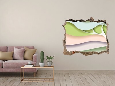 3d-s lyuk vizuális effektusok matrica Egy törött fal, amely a tájra néz