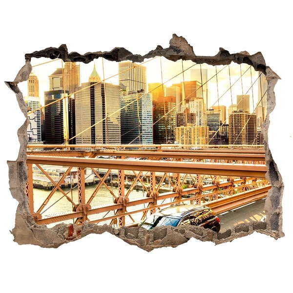 3d-s lyuk vizuális effektusok matrica Brooklyn híd naplementekor