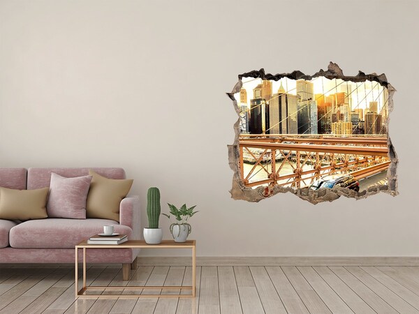 3d-s lyuk vizuális effektusok matrica Brooklyn híd naplementekor