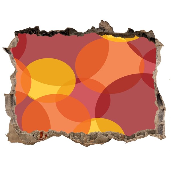 3d-s lyuk vizuális effektusok matrica Színes körök beton alapon