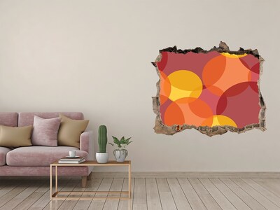 3d-s lyuk vizuális effektusok matrica Színes körök beton alapon