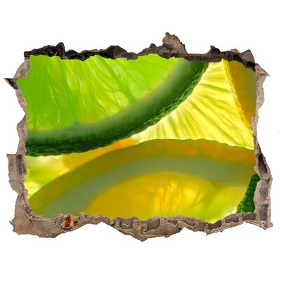 3d-s lyuk vizuális effektusok matrica Zöld lime egy lyukban a falban