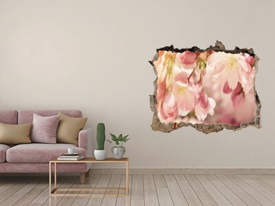 3d-s lyuk vizuális effektusok matrica Virágos álom betonban