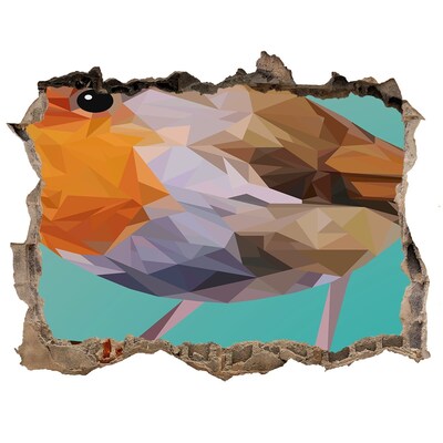 3d-s lyuk vizuális effektusok matrica Madár egy lyukban a falban