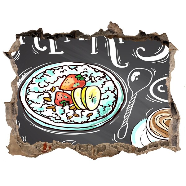 3d-s lyuk vizuális effektusok matrica Retro reggeli