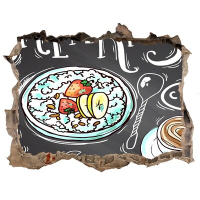 3d-s lyuk vizuális effektusok matrica Retro reggeli