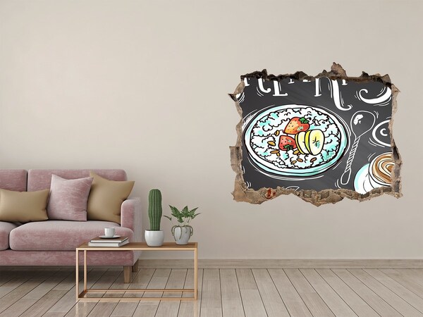 3d-s lyuk vizuális effektusok matrica Retro reggeli